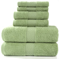 Home Simple Cotton Absorbent Towel Bath Towel 6-Piece Set - One Red Hill