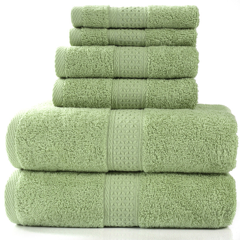 Home Simple Cotton Absorbent Towel Bath Towel 6-Piece Set - One Red Hill