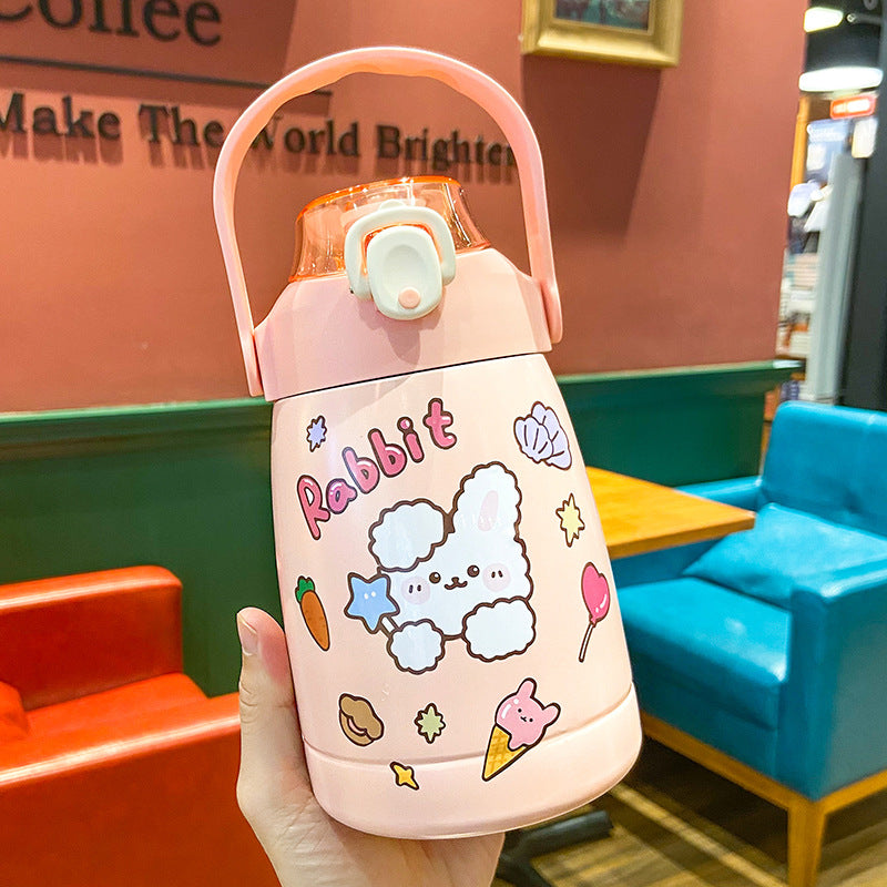High-value Net Celebrity Large-capacity Big Belly Vacuum Flask Cute Cartoon