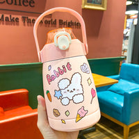 High-value Net Celebrity Large-capacity Big Belly Vacuum Flask Cute Cartoon