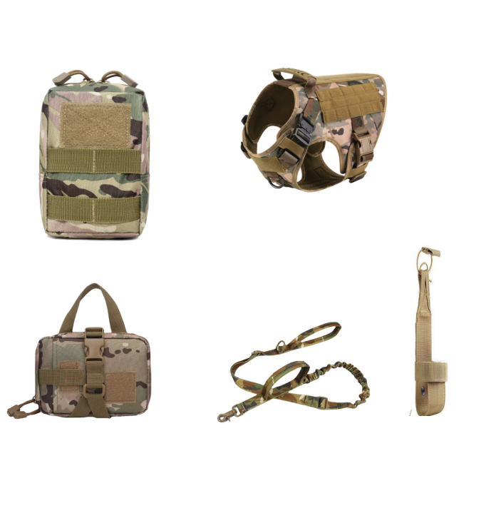 Tactical Dog Harness Pet German Shepherd K9 Training Vest Dog Harness And Leash Set For All Breeds Dogs - One Red Hill