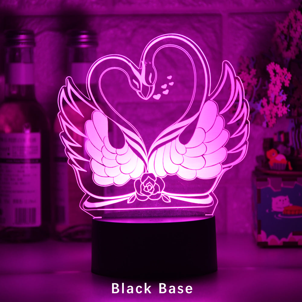 Colorful Touch Remote Control LED Swan-shaped Table Lamp - One Red Hill