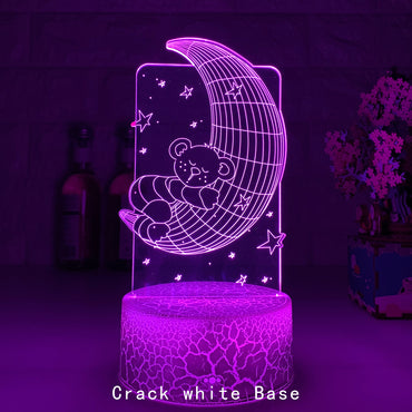 Remote Control Touch 3D LED Night Light - One Red Hill