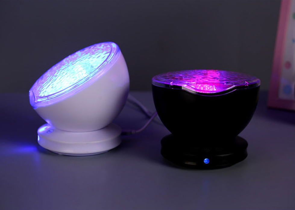 Ocean Wave Projector LED Night Light Remote Control TF Cards Music Player Speaker Aurora Projection - One Red Hill