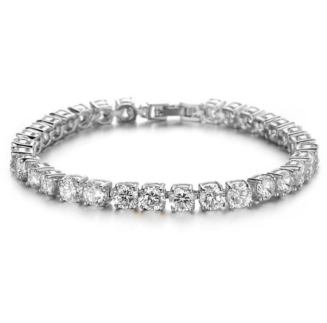 Hip Hop Bracelet Iced Out Single Row Rhinestones Chain Bling Tennis Charm Bracelets Zirconia Bracelets Link Chain Jewelry - One Red Hill
