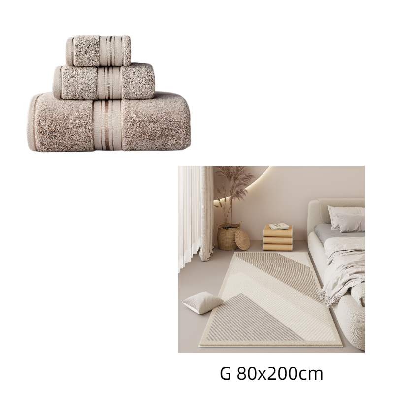 Pure Color Thick Cotton Bath Towel Set Towel Set Increased Pure Cotton Beach Towel Beauty Salon Bath Towel - One Red Hill