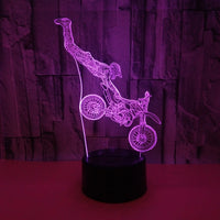New Stunt Motorcycle 3D Light Colorful Touch Remote Control LED Visual Light - One Red Hill