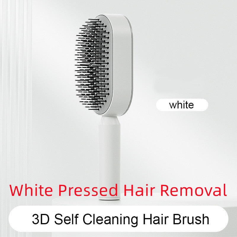 Self Cleaning Hair Brush For Women One-key Cleaning Hair Loss Airbag Massage Scalp Comb Anti-Static Hairbrush - One Red Hill