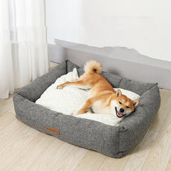 Pet Warm Plush Double-sided Detachable Bed Dog Kennel