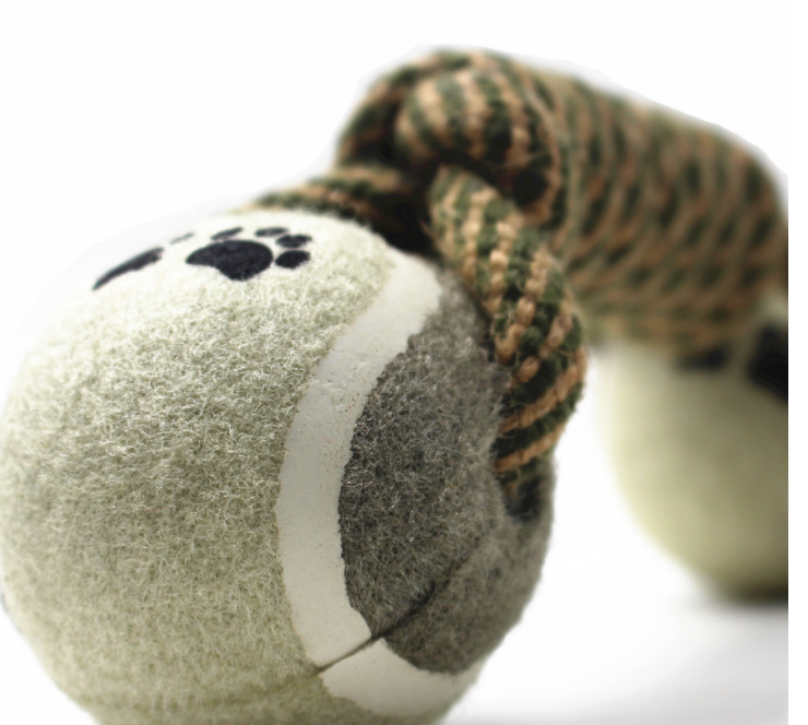 Cotton Rope Tennis Dumbbell Dog Toy - One Red Hill