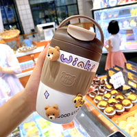 Simple And High-value Stainless Steel Vacuum Flask With Straw