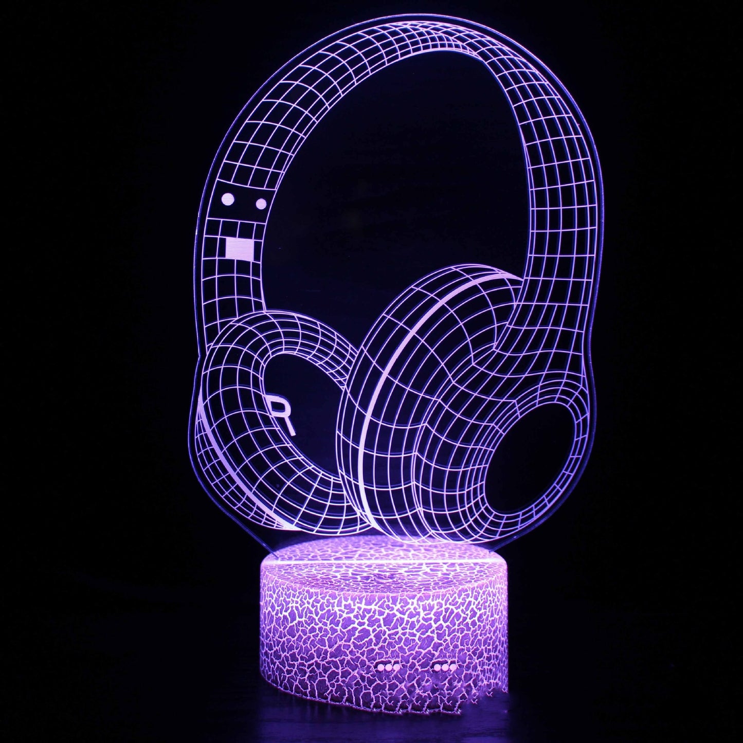 Creative 3d Small Night Lamp Desktop Decorative Lamp Headset 7 Color Changing Led Touch Remote Control Bedside Table Lamp - One Red Hill