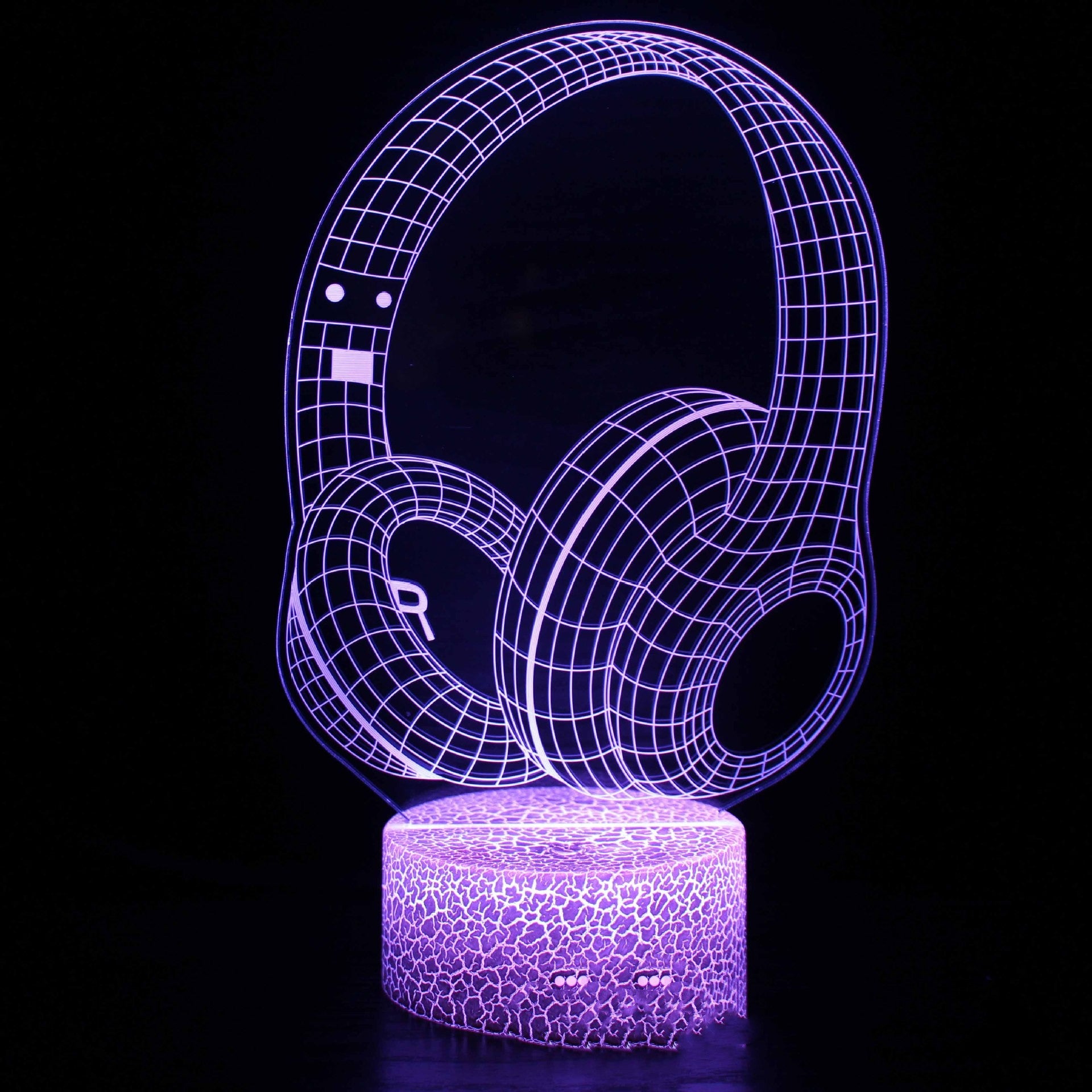 Creative 3d Small Night Lamp Desktop Decorative Lamp Headset 7 Color Changing Led Touch Remote Control Bedside Table Lamp - One Red Hill