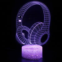 Creative 3d Small Night Lamp Desktop Decorative Lamp Headset 7 Color Changing Led Touch Remote Control Bedside Table Lamp - One Red Hill