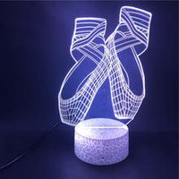 Ballet 3D Night Light Led Colorful Smart Remote Control - One Red Hill