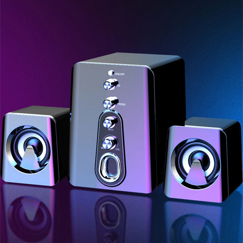 Mini USB 2.1 Speaker Wired Combination High Audio Heavy Bass Music Subwoofer Mobile Phone - One Red Hill