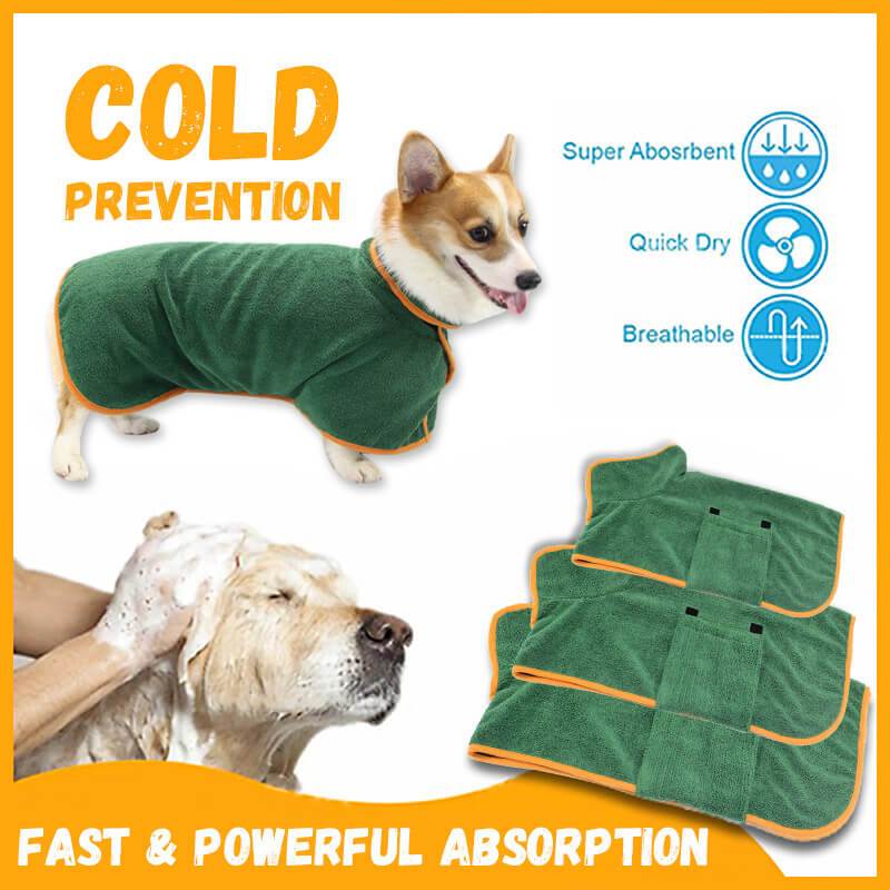 Absorbent Pet Bathrobe With Waist-wrapped Microfiber - One Red Hill