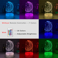 Remote Control Touch 3D LED Night Light - One Red Hill