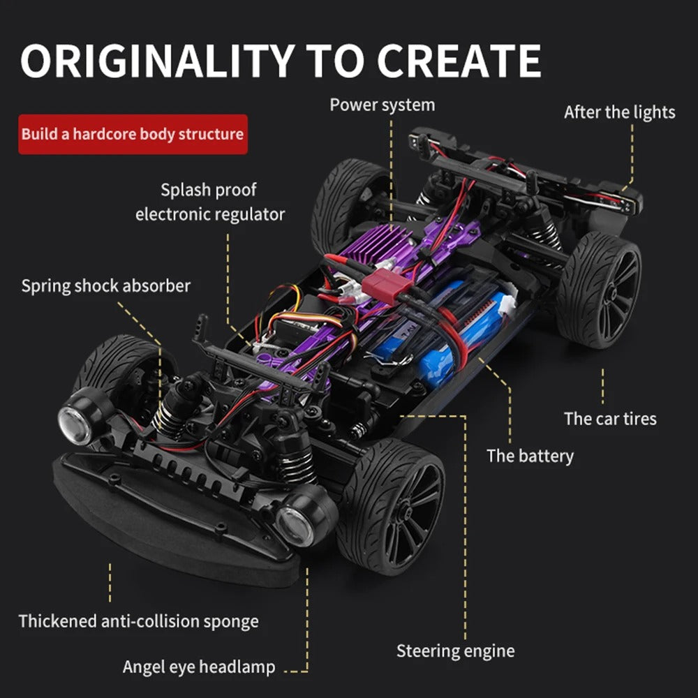 Remote Control Brushless High-speed Off-road Vehicle 116 Full Scale Professional Rock Crawler Remote Control Model Four-wheel Drive - One Red Hill