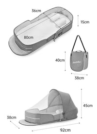 Baby Crib Portable Removable Bed In Bed Multifunctional Foldable Babies' Bed Newborn Bb Small Bed With Mosquito Net - One Red Hill