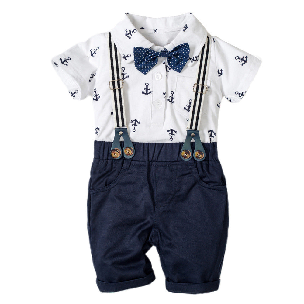 Baby Boy Printed Triangle Romper - One Red Hill