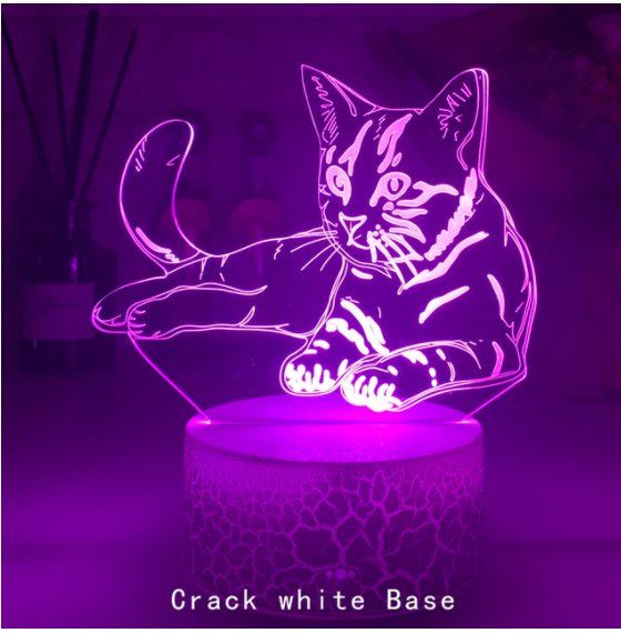 Cat Series 3D Desk Lamp USB Colorful Gradient Touch Remote Control Night Light - One Red Hill