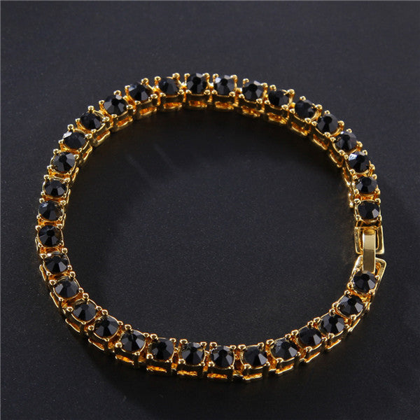 Hip Hop Bracelet Iced Out Single Row Rhinestones Chain Bling Tennis Charm Bracelets Zirconia Bracelets Link Chain Jewelry - One Red Hill
