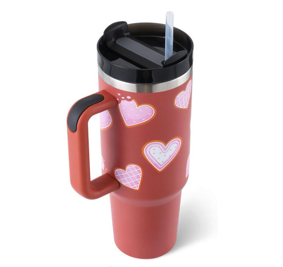 Handle Straw Insulated Stainless Steel Spill Proof Vacuum Coffee Cup