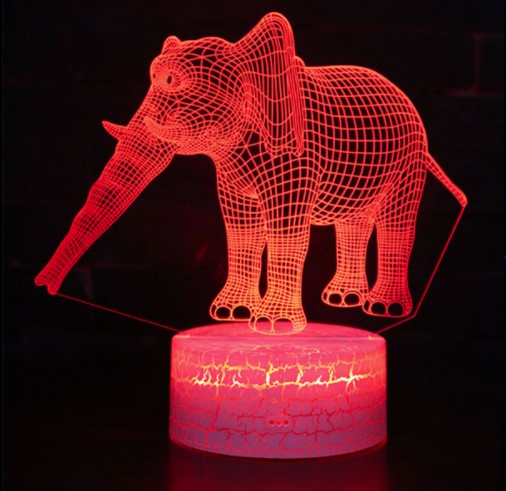 Colorful touch remote control 3D desk lamp - One Red Hill