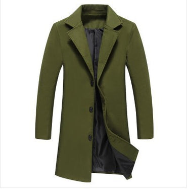 2023 Autumn Mens Solid Color Casual Business Woolen Coats