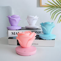 4 Colors Romantic Rose-shape Three Lighting Level Dimming Touch Night Light Valentine's Day Night Light - One Red Hill