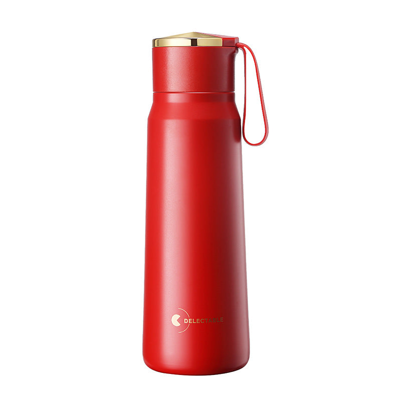 Stainless steel vacuum flask with handle