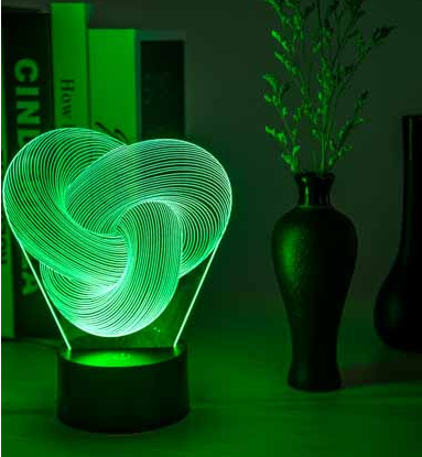 Twist Abstract LED 3D Night Light Touch Colorful Acrylic 3D Table Lamp Decoration Lighting Baby Sleeping Mood Lamp Best Gift - One Red Hill