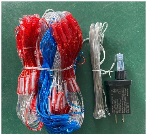 American Flag Net Light Independence Day Decorative String Lights Solar Flag - One Red Hill