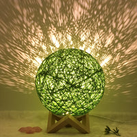 Hot Selling Creative Linen Table Lamp Novel and Unique LED Intelligent USB7 Color RGB16 Color Remote Control Rattan Ball Lamp - One Red Hill