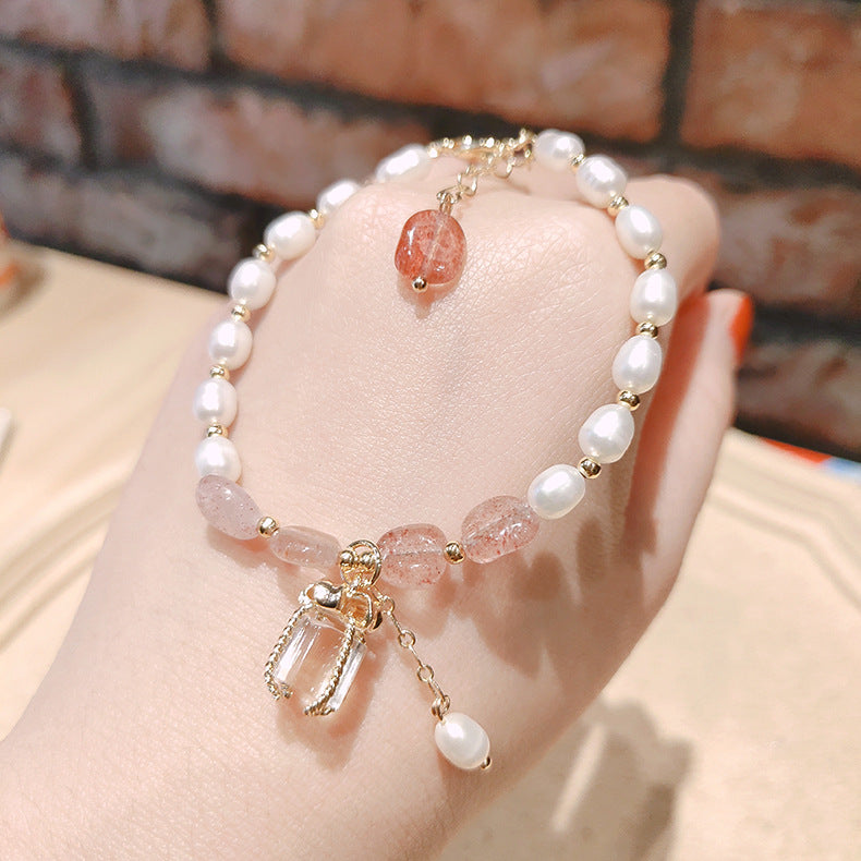 Transfer Flourishing Peach Blossom Baroque Pearl Bracelet - One Red Hill
