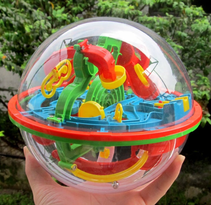 3D Magic Maze Ball 100 Levels Intellect Ball Rolling Ball Puzzle Game Brain Teaser Baby Learning Educational Orbit Funny Game - One Red Hill