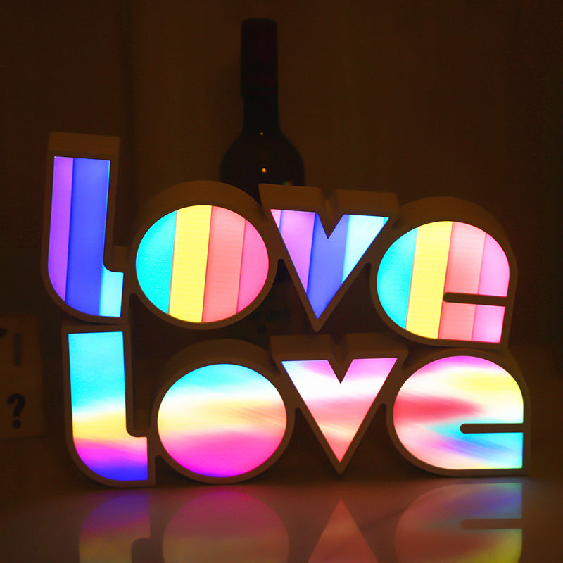 Valentines Day Decor LED LOVE Light Valentines Day Gift For Girlfriend Bithday Wedding Party Decoration Romantic Wedding Decor