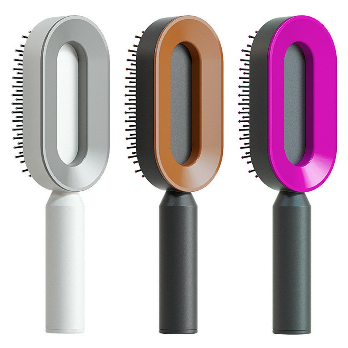 Self Cleaning Hair Brush For Women One-key Cleaning Hair Loss Airbag Massage Scalp Comb Anti-Static Hairbrush - One Red Hill