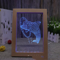 Solid Wood Colorful Remote Control Photo Frame Lights Multiple Images Creative Gifts - One Red Hill