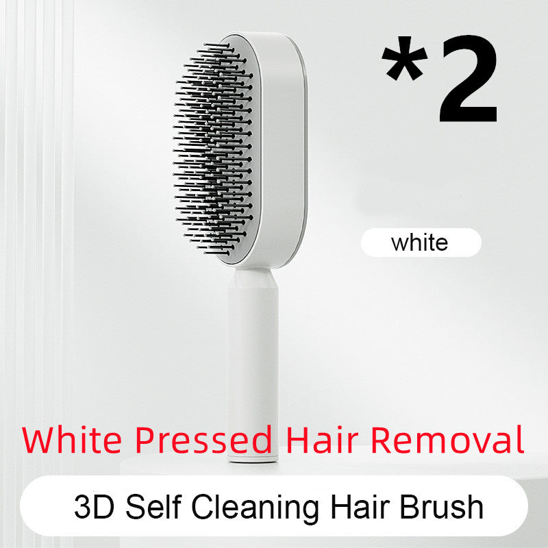 Self Cleaning Hair Brush For Women One-key Cleaning Hair Loss Airbag Massage Scalp Comb Anti-Static Hairbrush - One Red Hill