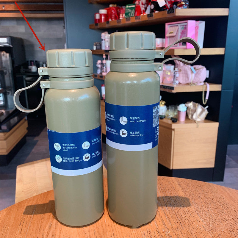 Outdoor Sports Bottle Portable Large Capacity Stainless Steel Vacuum Flask Water Cup - One Red Hill