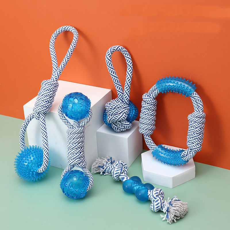 Ocean Series Cotton Rope Dog Toy TPR Pet Molar And Bite Resistant Products - One Red Hill