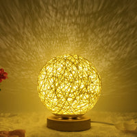 Hot Selling Creative Linen Table Lamp Novel and Unique LED Intelligent USB7 Color RGB16 Color Remote Control Rattan Ball Lamp - One Red Hill