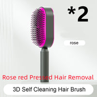 Self Cleaning Hair Brush For Women One-key Cleaning Hair Loss Airbag Massage Scalp Comb Anti-Static Hairbrush - One Red Hill