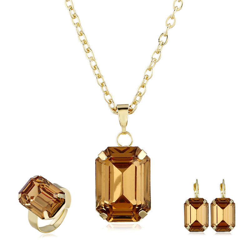 Bridal jewelry European and American jewelry set - One Red Hill