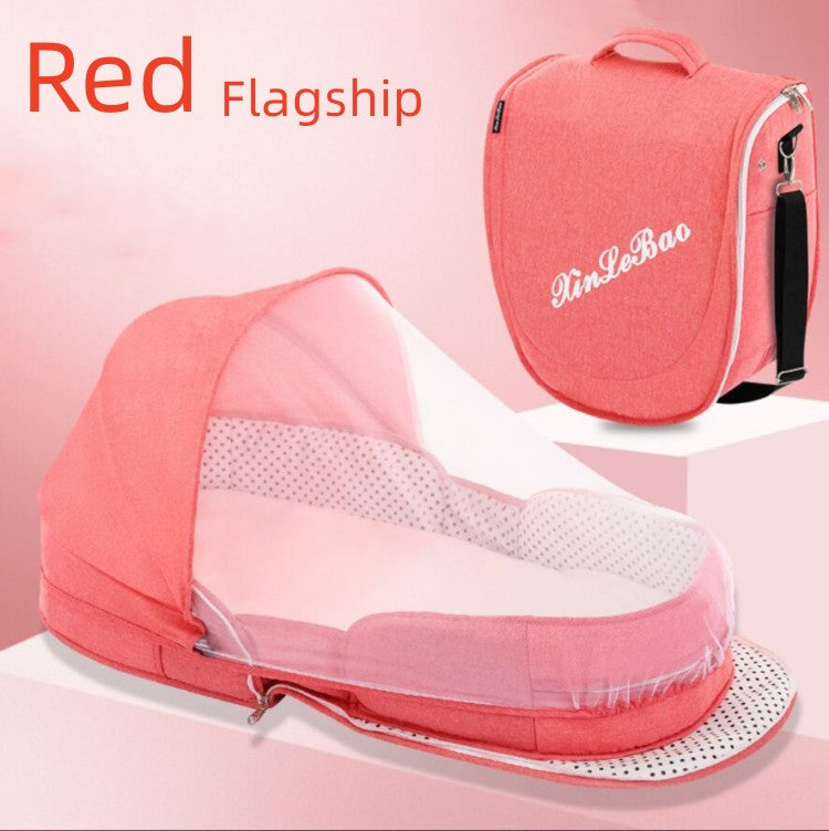 Baby Crib Portable Removable Bed In Bed Multifunctional Foldable Babies' Bed Newborn Bb Small Bed With Mosquito Net - One Red Hill