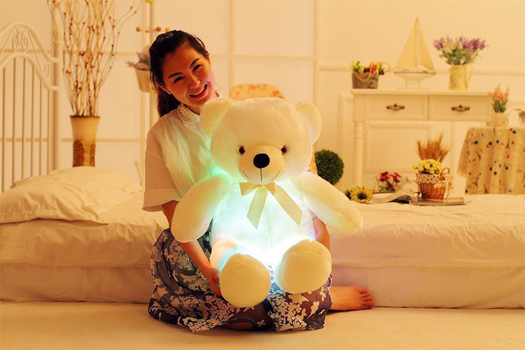 Creative Light Up LED Teddy Bear Stuffed Animals Plush Toy Colorful Glowing Christmas Gift For Kids Pillow - One Red Hill