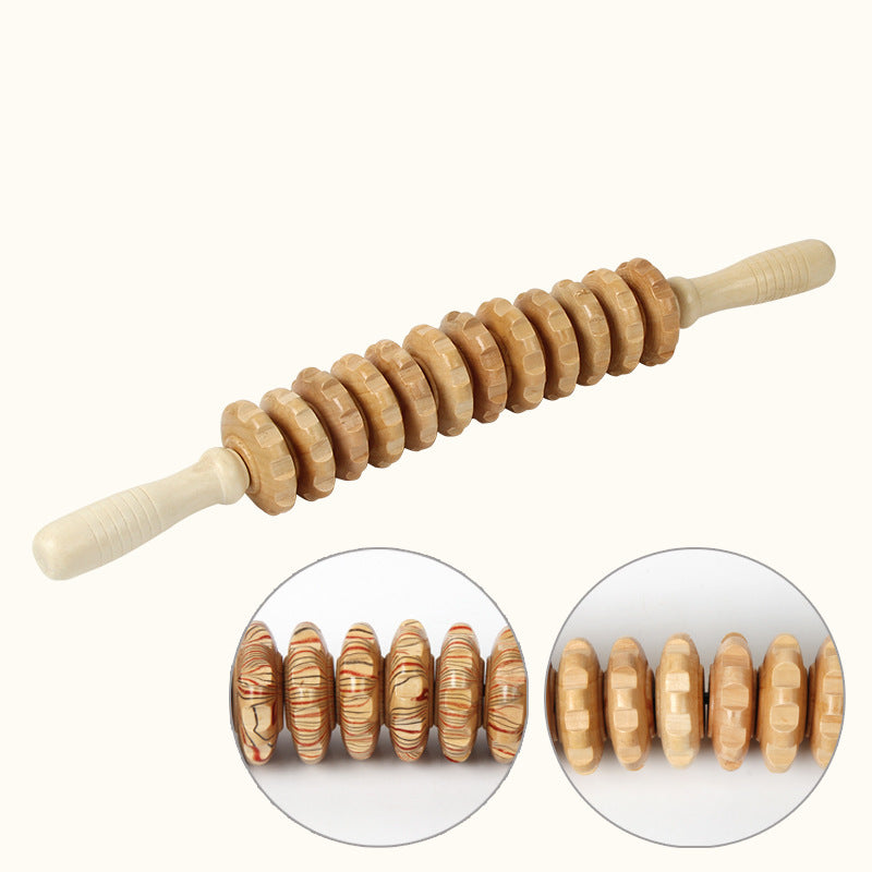 Roller Massage Belly Back Wooden Massager