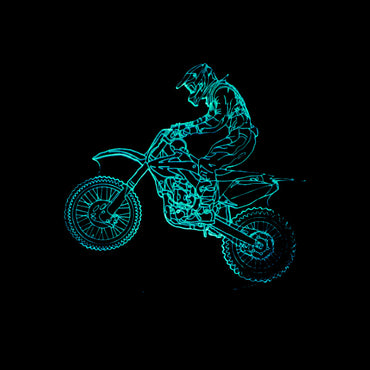 New style motorcycle 3D lamp seven color visual stereoscopic lamp LED gradual change touch remote control visual lamp 3D desk lamp - One Red Hill